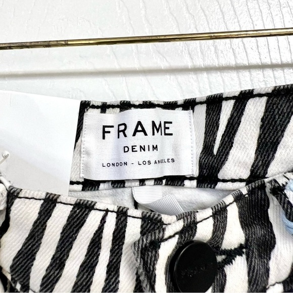 NWT FRAME Le High Straight-Leg Zebra Jeans high rise women’s size 25 cotton - Picture 5 of 9
